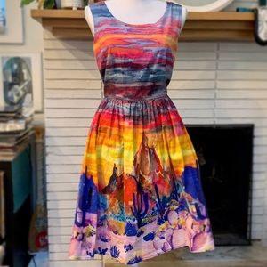 ModCloth Painted Love A-Line Dress, Size L